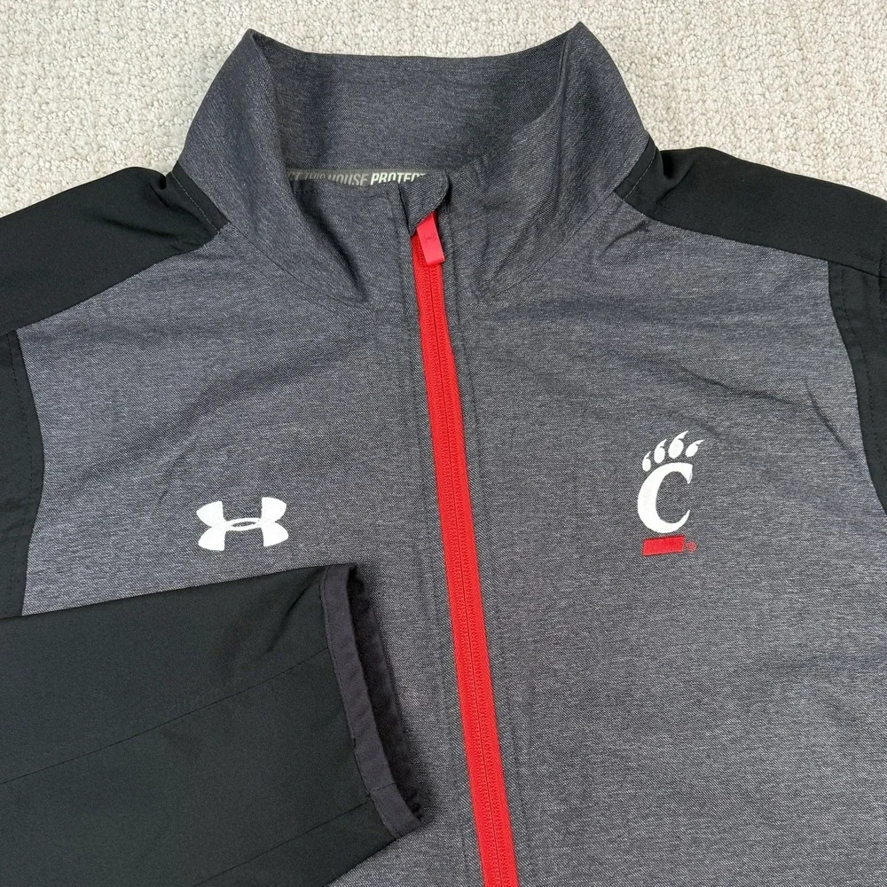 Under Armour Men's XL Cincinnati Bearcats Gray Full Zip Warmup Track Jacket